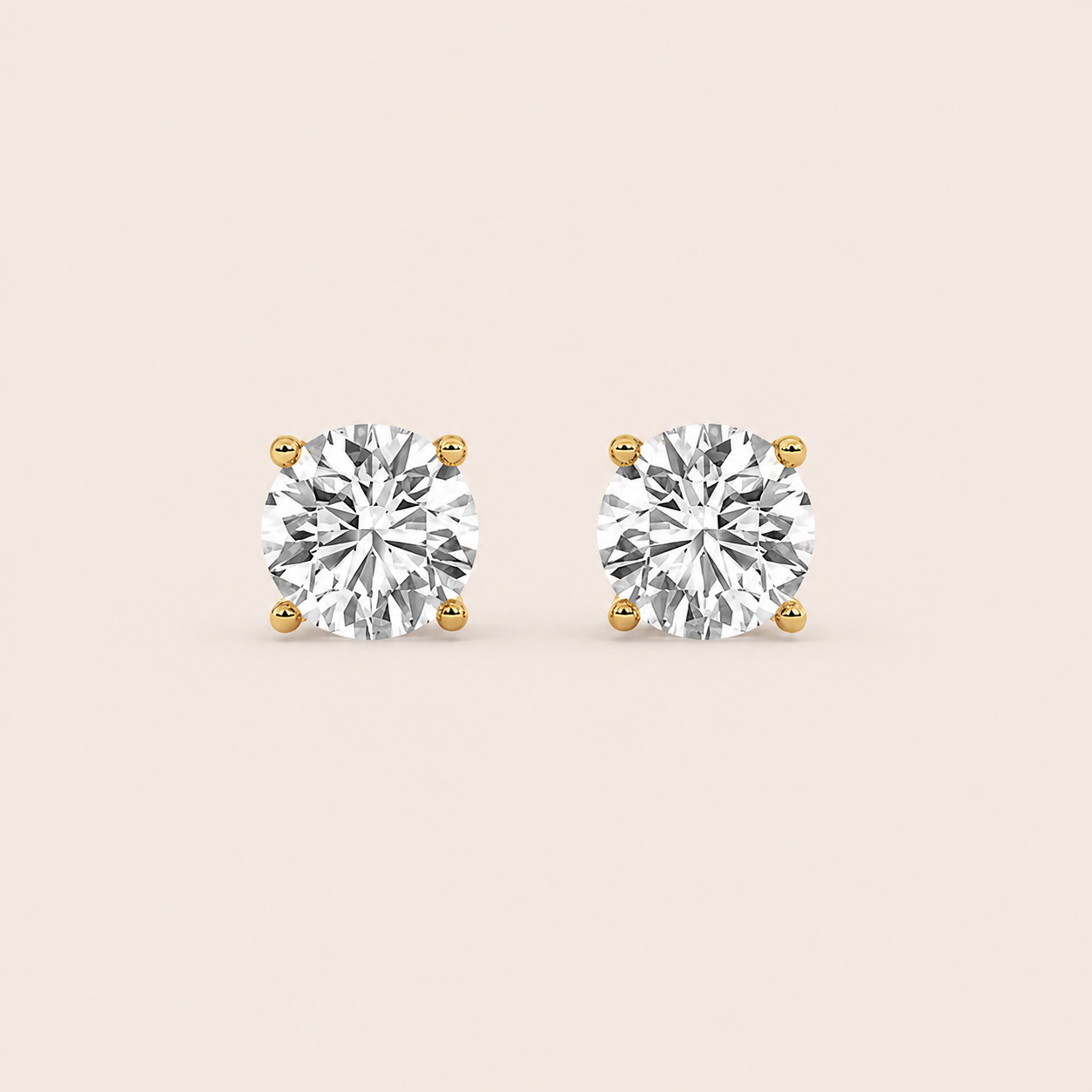 7CT Round Cut Lab Grown Diamond Stud Earrings