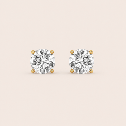 7CT Round Cut Lab Grown Diamond Stud Earrings