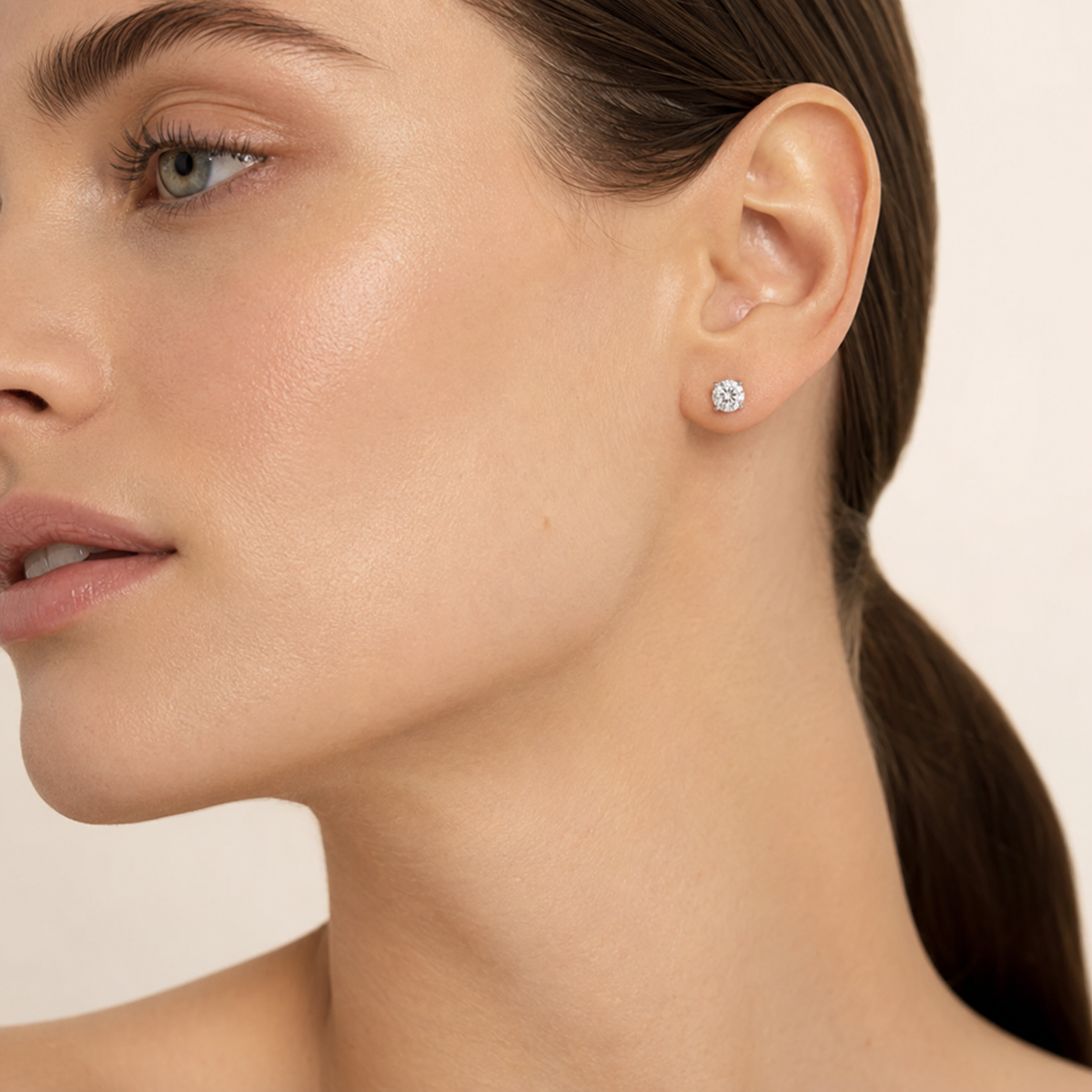 7CT Round Cut Lab Grown Diamond Stud Earrings