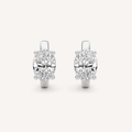 2CT Oval Cut Lab Grown Diamond Huggie Earrings