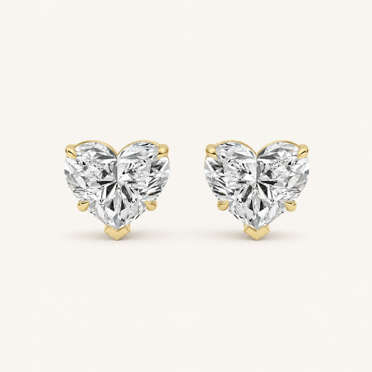 8CT Heart Cut Lab Grown Diamond Stud Earrings