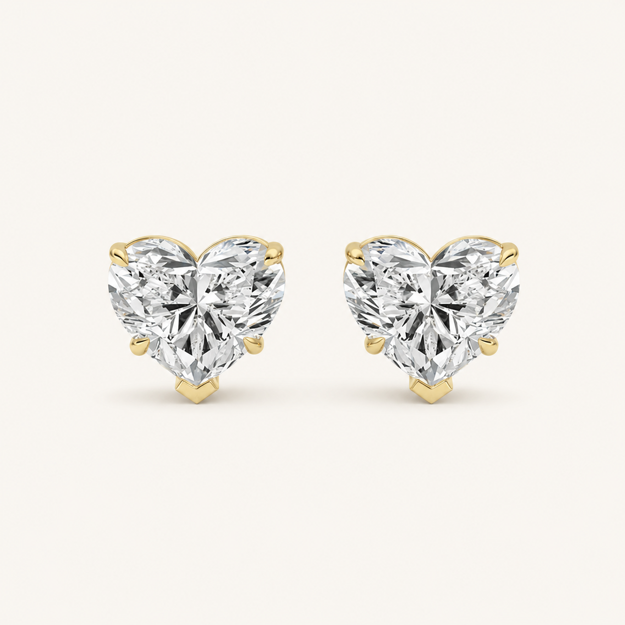 8CT Heart Cut Lab Grown Diamond Stud Earrings