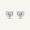 8CT Heart Cut Lab Grown Diamond Stud Earrings