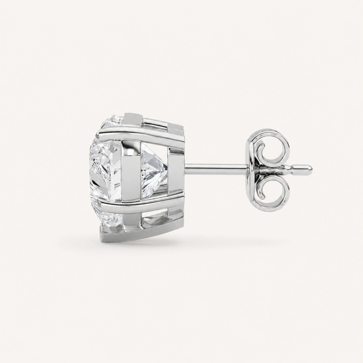 8CT Heart Cut Lab Grown Diamond Stud Earrings