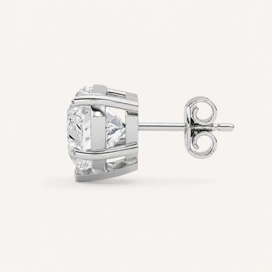 8CT Heart Cut Lab Grown Diamond Stud Earrings