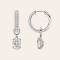 4CT Oval Cut Lab Grown Diamond Dangle Earrings