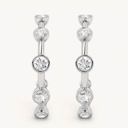 2CT Round Cut Lab Grown Diamond Bezel Set Bubble Earrings