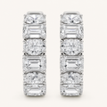 5CT Emerald Cut Lab Grown Diamond Inside Out Hoop Earrings