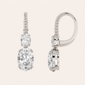 4CT Oval Cut Lab Grown Diamond Dangle Earrings