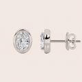 2CT Oval Cut Lab Grown Diamond Stud Earrings