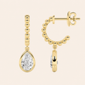 1CT Pear Cut Lab Grown Diamond Dangle Earrings