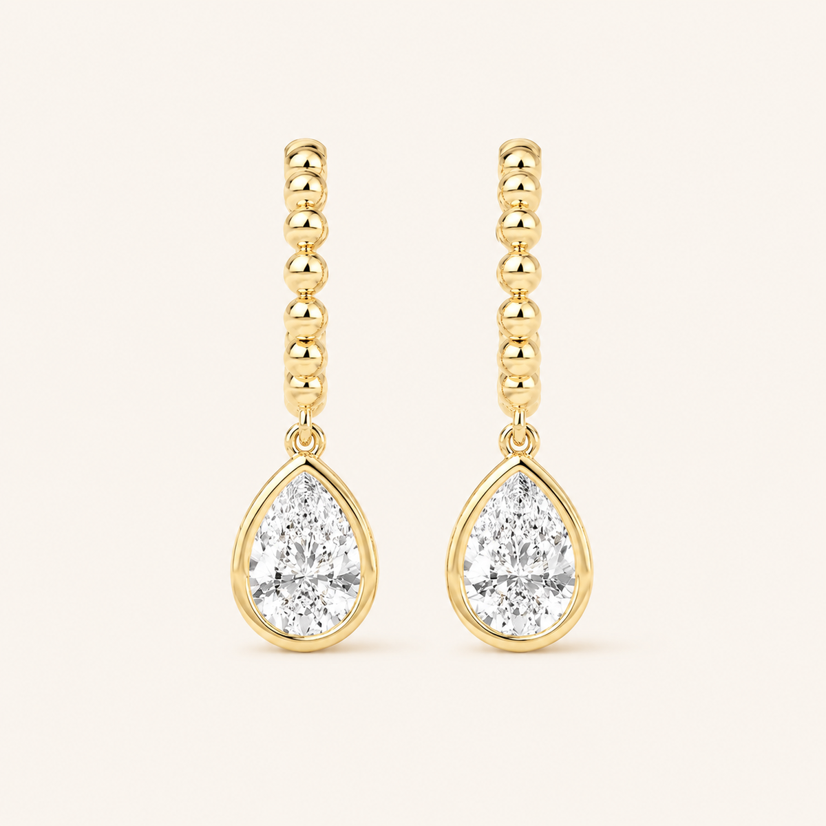 1CT Pear Cut Lab Grown Diamond Dangle Earrings
