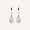 1CT Pear Cut Lab Grown Diamond Dangle Earrings