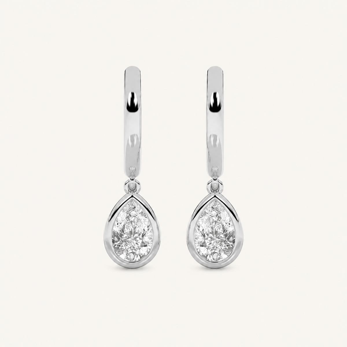 1CT Pear Cut Lab Grown Diamond Dangle Earrings