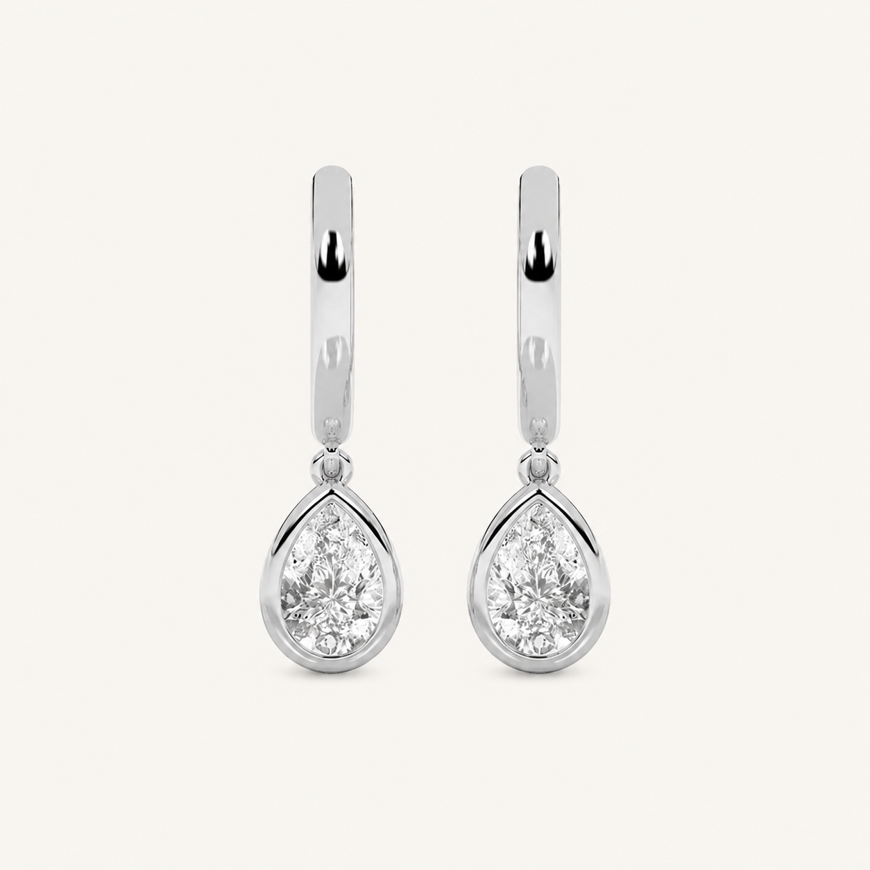 1CT Pear Cut Lab Grown Diamond Dangle Earrings