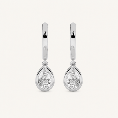 1CT Pear Cut Lab Grown Diamond Dangle Earrings