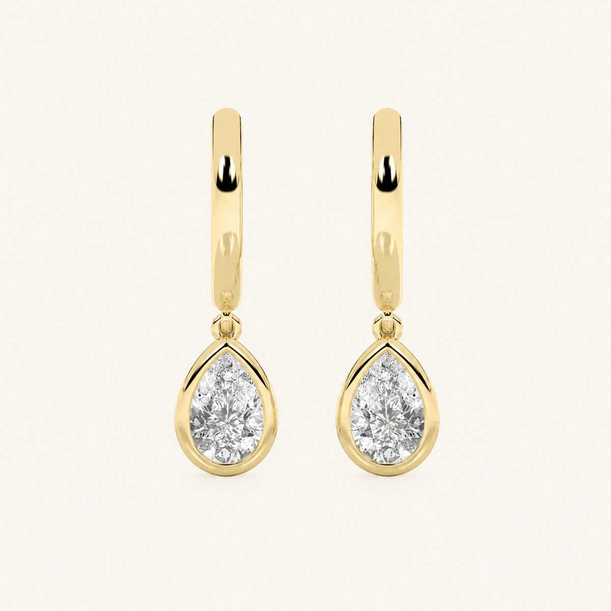 1CT Pear Cut Lab Grown Diamond Dangle Earrings
