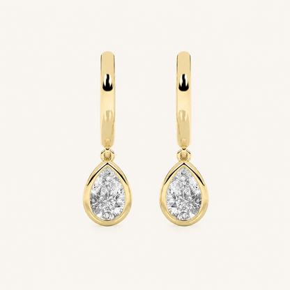 1CT Pear Cut Lab Grown Diamond Dangle Earrings