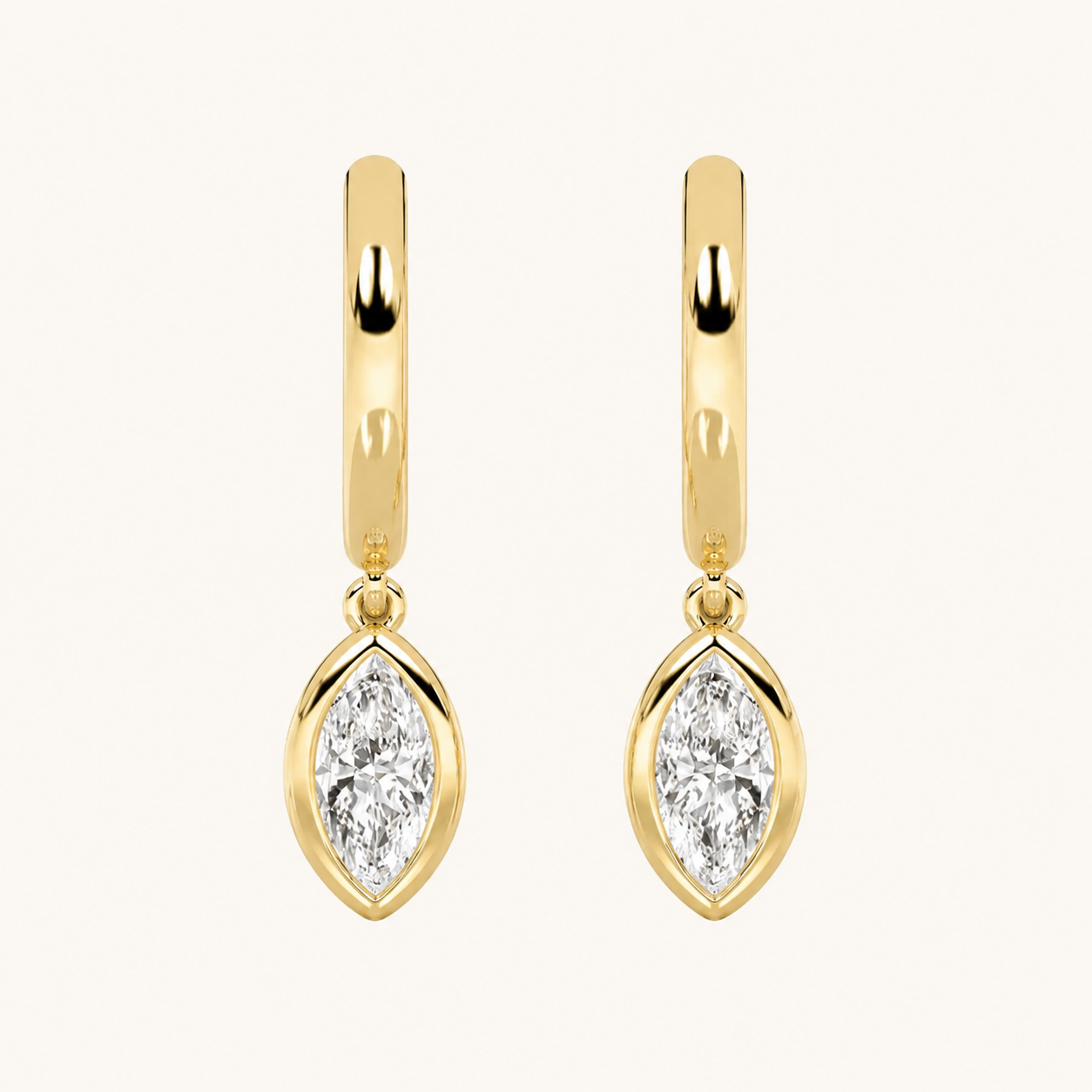 0.6CT Marquise Cut Lab Grown Diamond Dangle Earrings