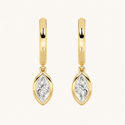 0.6CT Marquise Cut Lab Grown Diamond Dangle Earrings