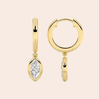 0.6CT Marquise Cut Lab Grown Diamond Dangle Earrings