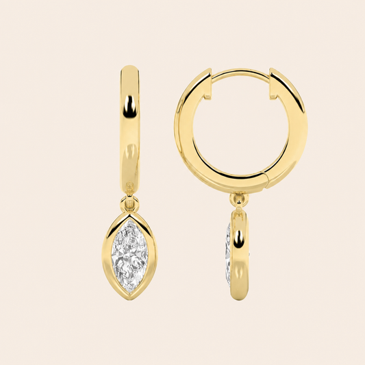 0.6CT Marquise Cut Lab Grown Diamond Dangle Earrings