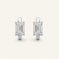 1CT Emerald Cut Lab Grown Diamond Huggie Earrings