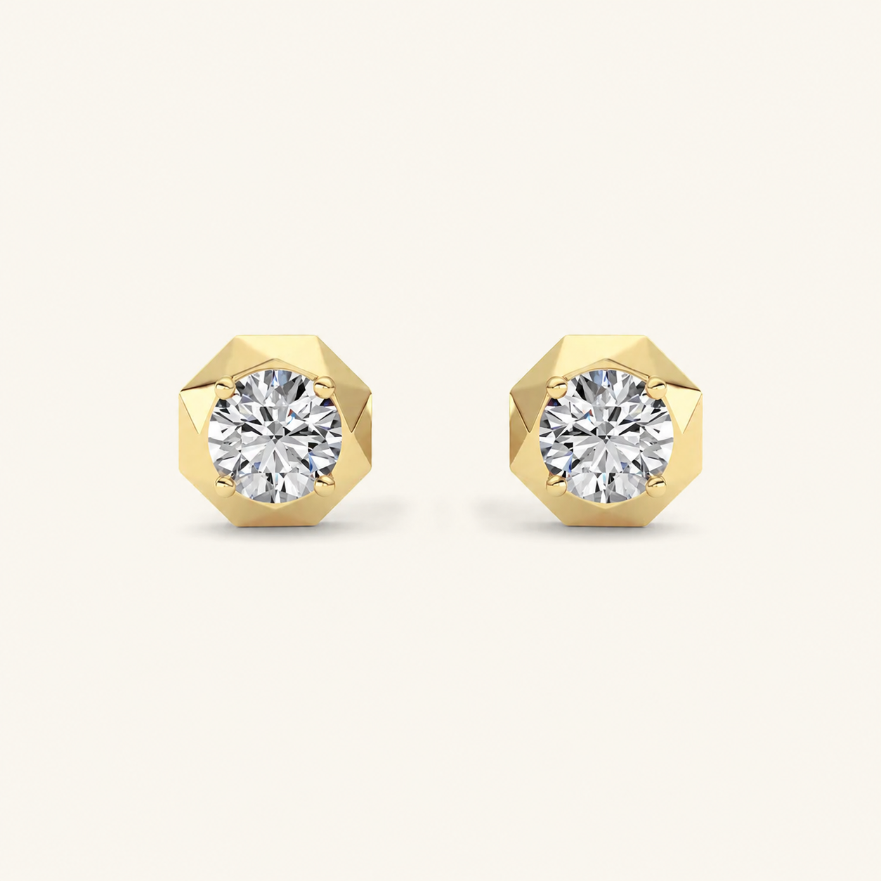 2CT Round Cut Lab Grown Diamond stud Earrings