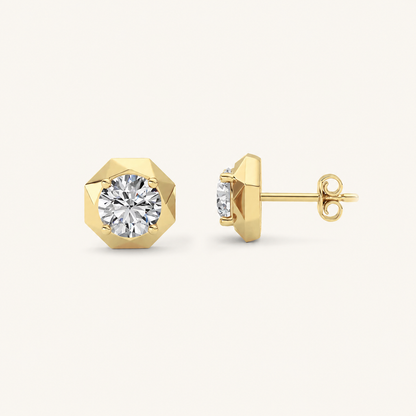 2CT Round Cut Lab Grown Diamond stud Earrings
