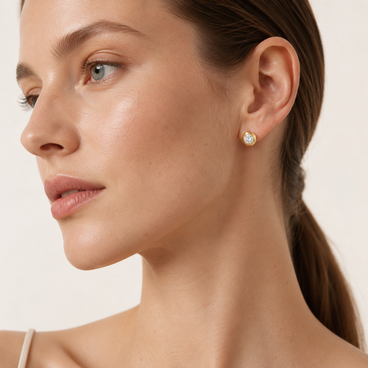 2CT Round Cut Lab Grown Diamond stud Earrings