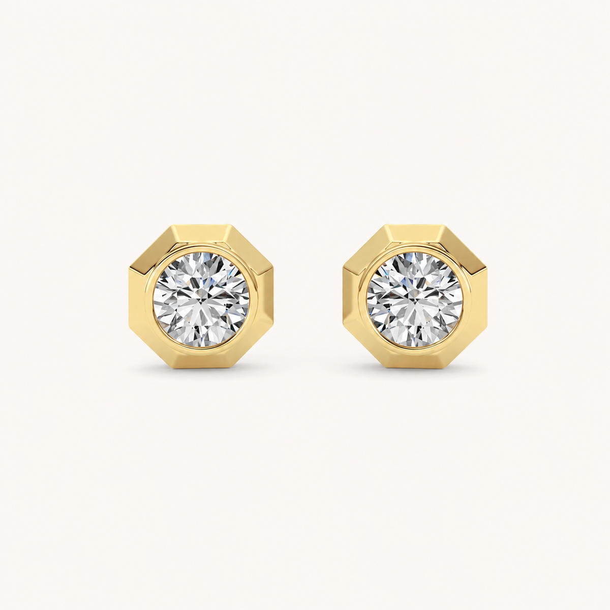 2CT Round Cut Lab Grown Diamond Stud Earrings