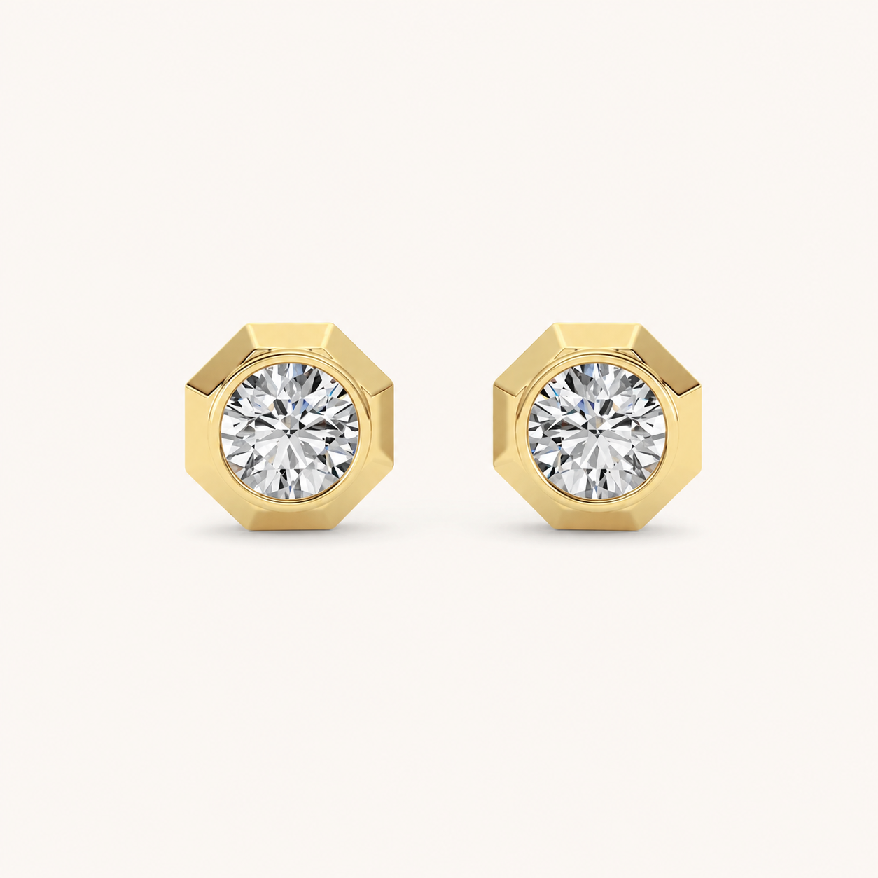 2CT Round Cut Lab Grown Diamond Stud Earrings