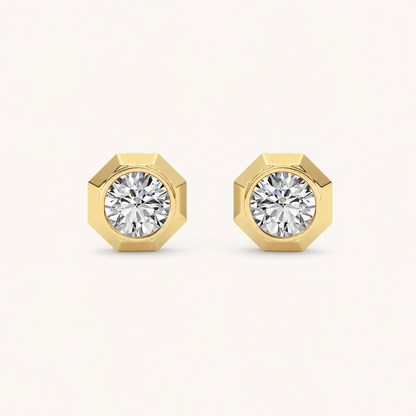 2CT Round Cut Lab Grown Diamond Stud Earrings