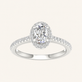 1CT Oval Cut Lab Grown Diamond Halo Ring