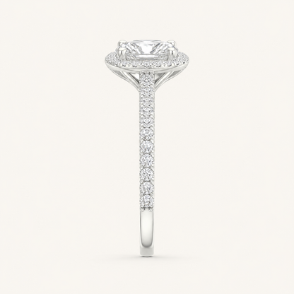 1CT Oval Cut Lab Grown Diamond Halo Ring