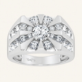 3CT Round Cut Certified Lab Grown Diamond Mens Cluster Ring