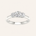 1CT Round Cut Lab Grown Diamond Three Stone Ring