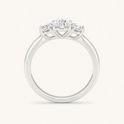1CT Round Cut Lab Grown Diamond Three Stone Ring