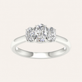 1CT Oval Cut Lab Grown Diamond Three Stone Ring