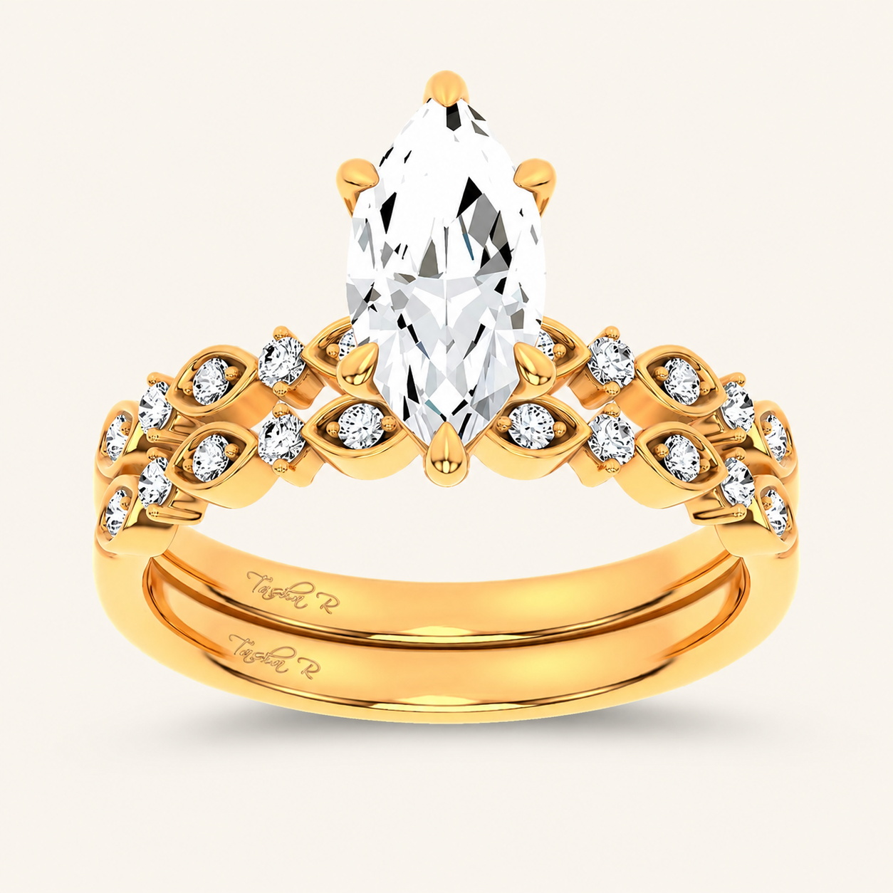 1.5CT Marquise Diamond Bridal Set