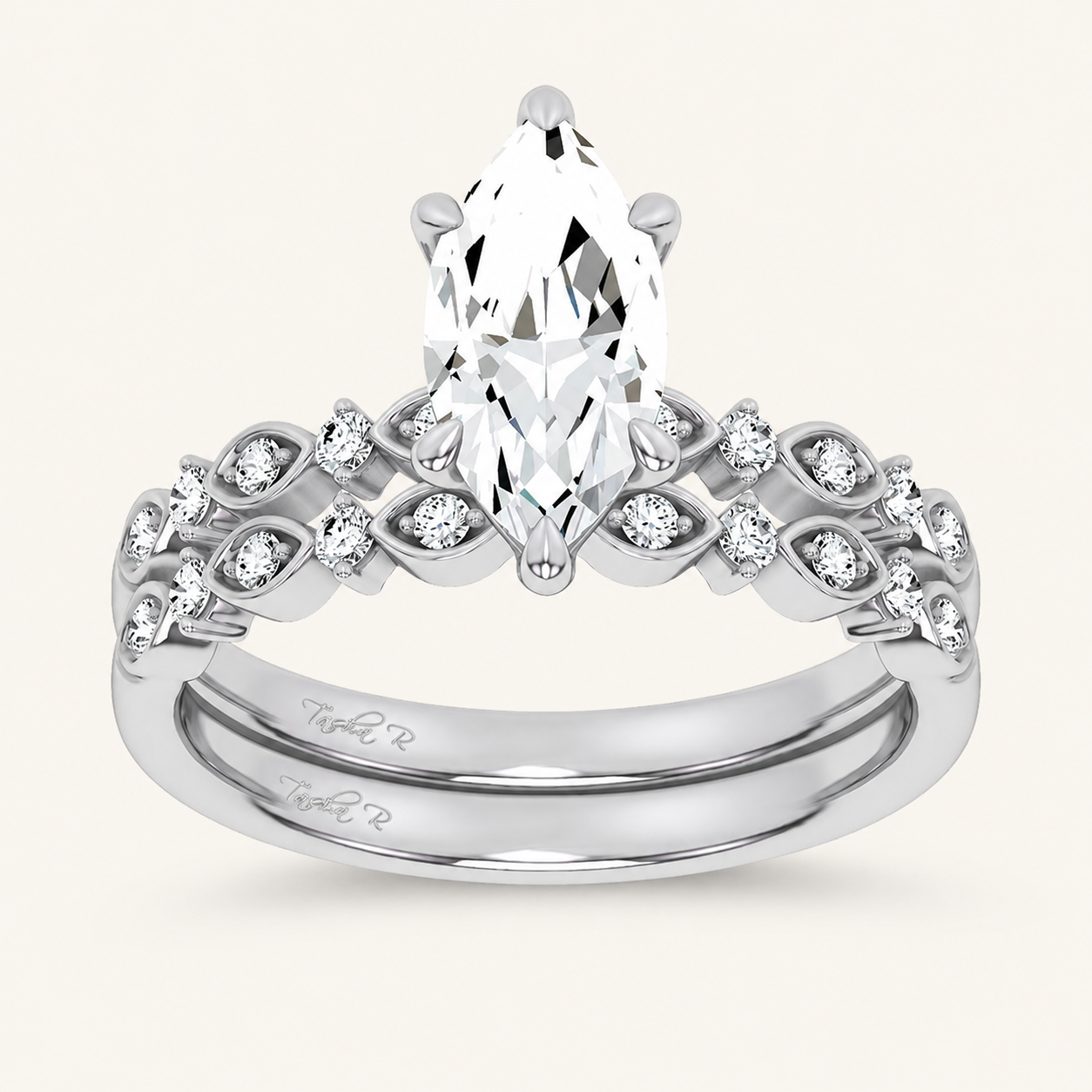 1.5CT Marquise Diamond Bridal Set