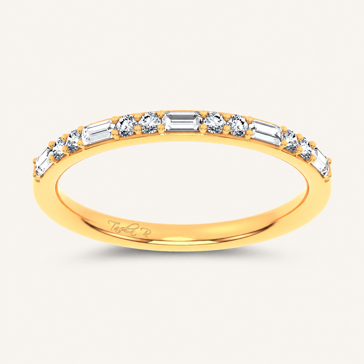 0.20CT Emerald Cut Certified Lab Grown Diamond Band