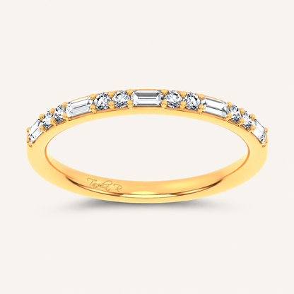 0.20CT Emerald Cut Certified Lab Grown Diamond Band