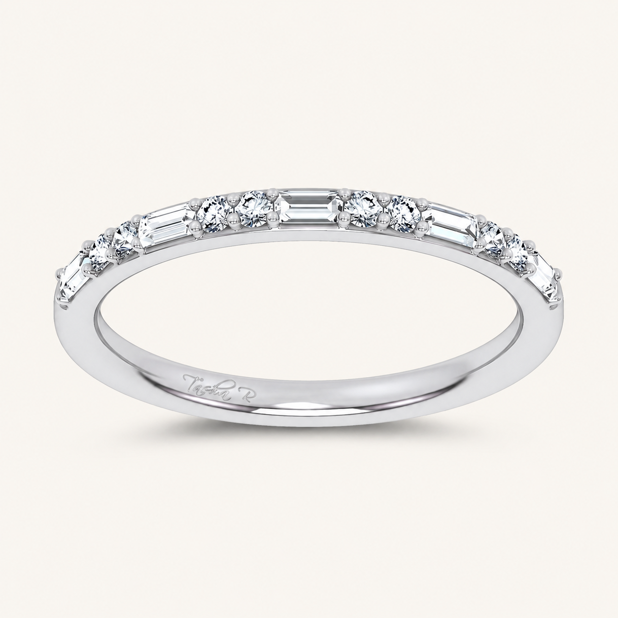 0.20CT Emerald Cut Certified Lab Grown Diamond Band