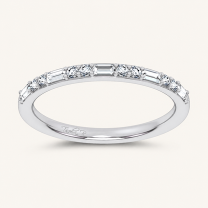 0.20CT Emerald Cut Certified Lab Grown Diamond Band