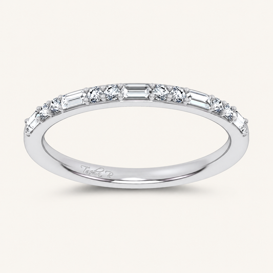0.20CT Emerald Cut Certified Lab Grown Diamond Band