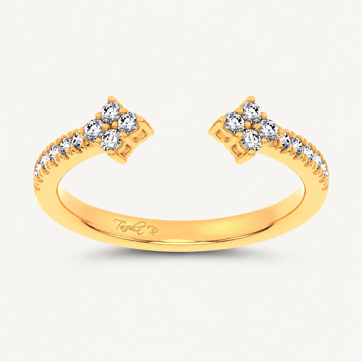 0.20CT Princess Cut Certified Lab Grown Diamond Enhancer Toi et Moi