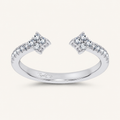 0.20CT Princess Cut Certified Lab Grown Diamond Enhancer Toi et Moi
