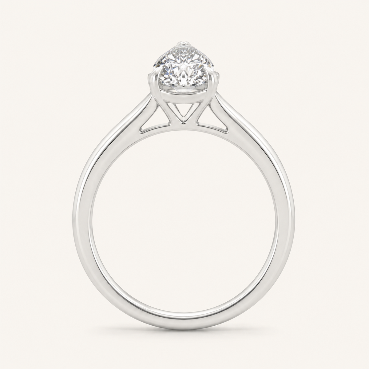 1.5CT Pear Cut Lab Grown Diamond Solitaire Ring