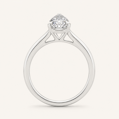 1.5CT Pear Cut Lab Grown Diamond Solitaire Ring